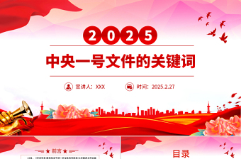 2025中央一号文件的关键词PPT乡村振兴主题课件