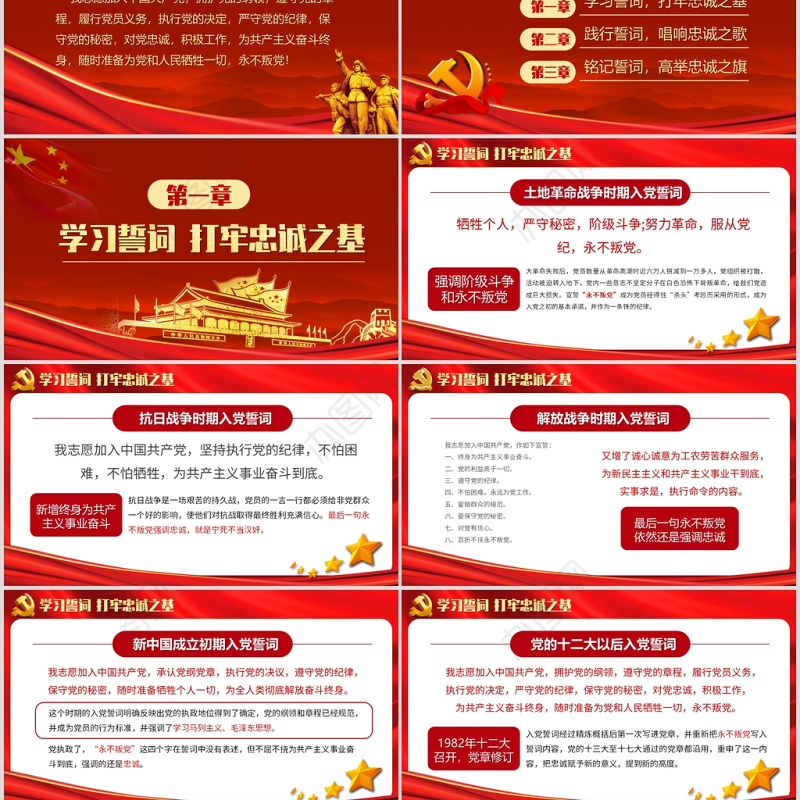 重温《入党誓言》入党誓词ppt永远忠诚于党PPT模板