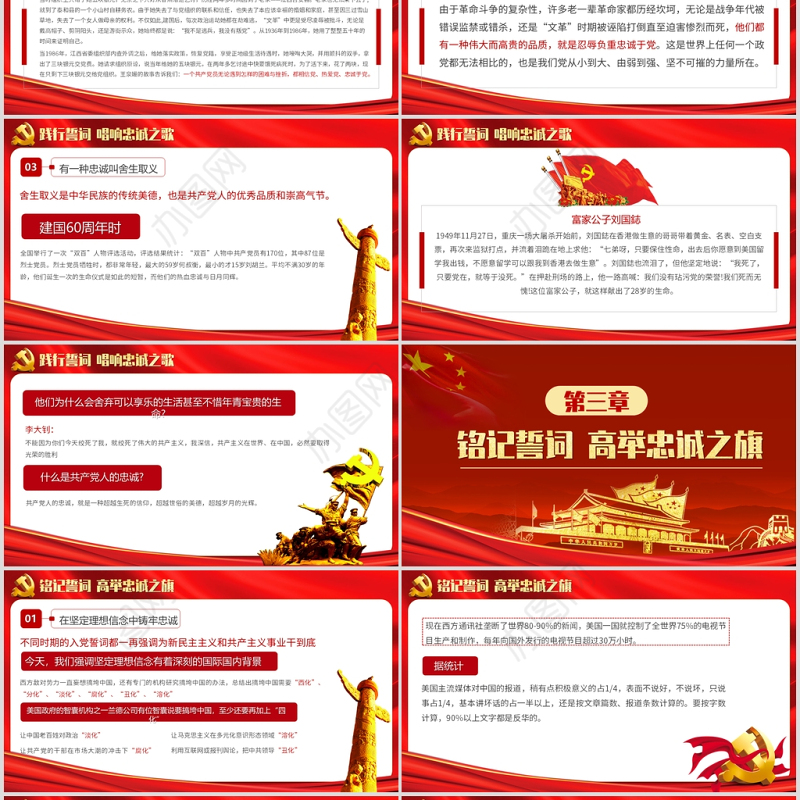 重温《入党誓言》入党誓词ppt永远忠诚于党PPT模板