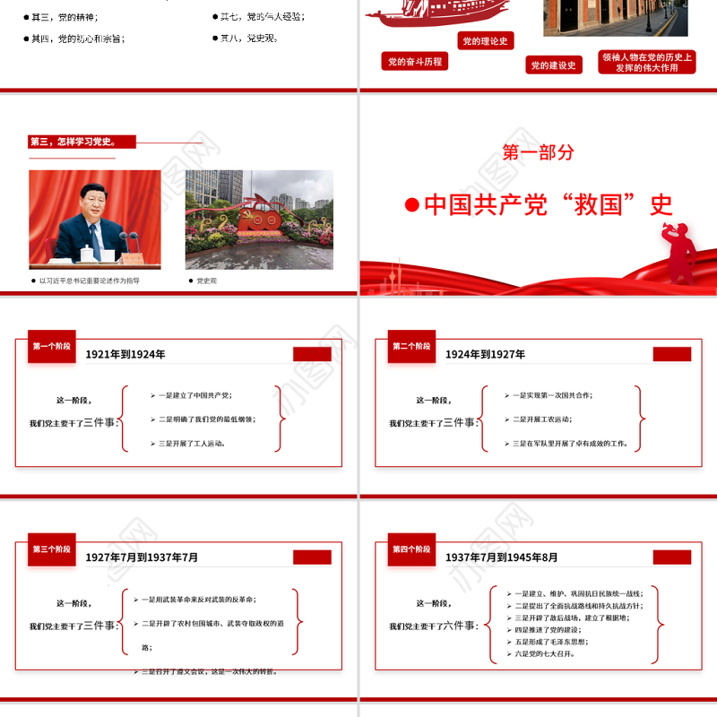 救国兴国富国强国PPT红色大气中国共产党百年奋斗历史和基本经验专题党课课件