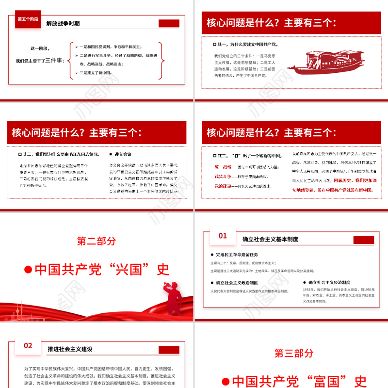 救国兴国富国强国PPT红色大气中国共产党百年奋斗历史和基本经验专题党课课件