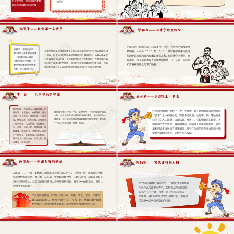 2021党史上的著名人物系列二PPT建党100周年小学生学党史红色教育专题党课课件