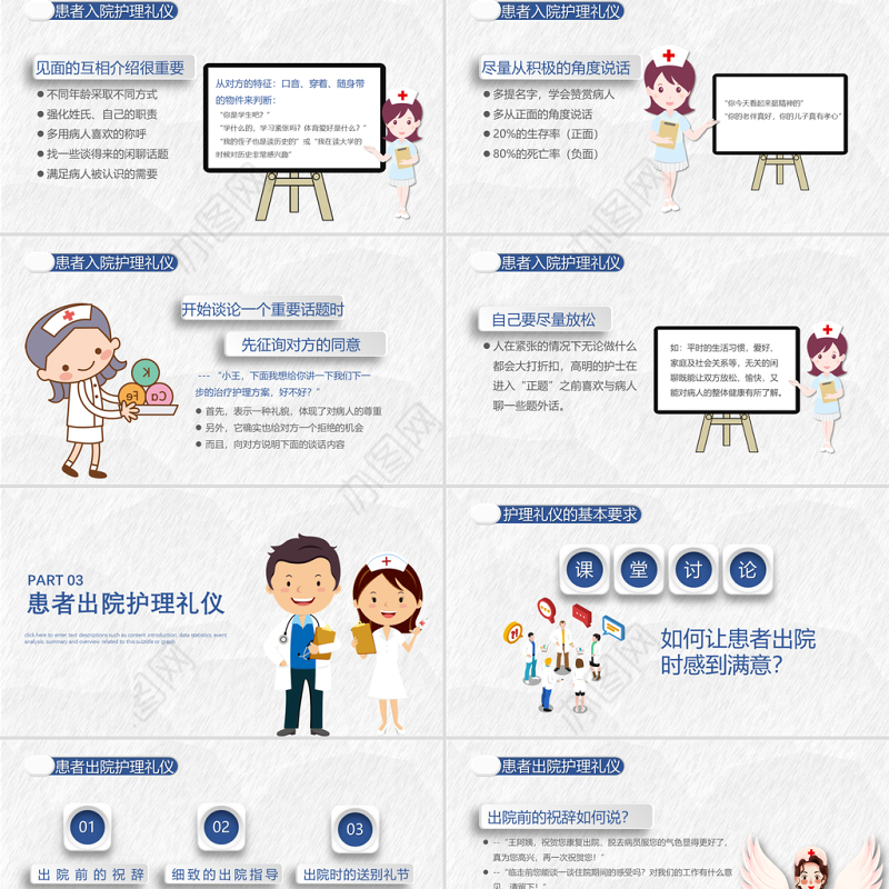 2021护理礼仪PPT极简风护士护理礼仪培训课件PPT模板