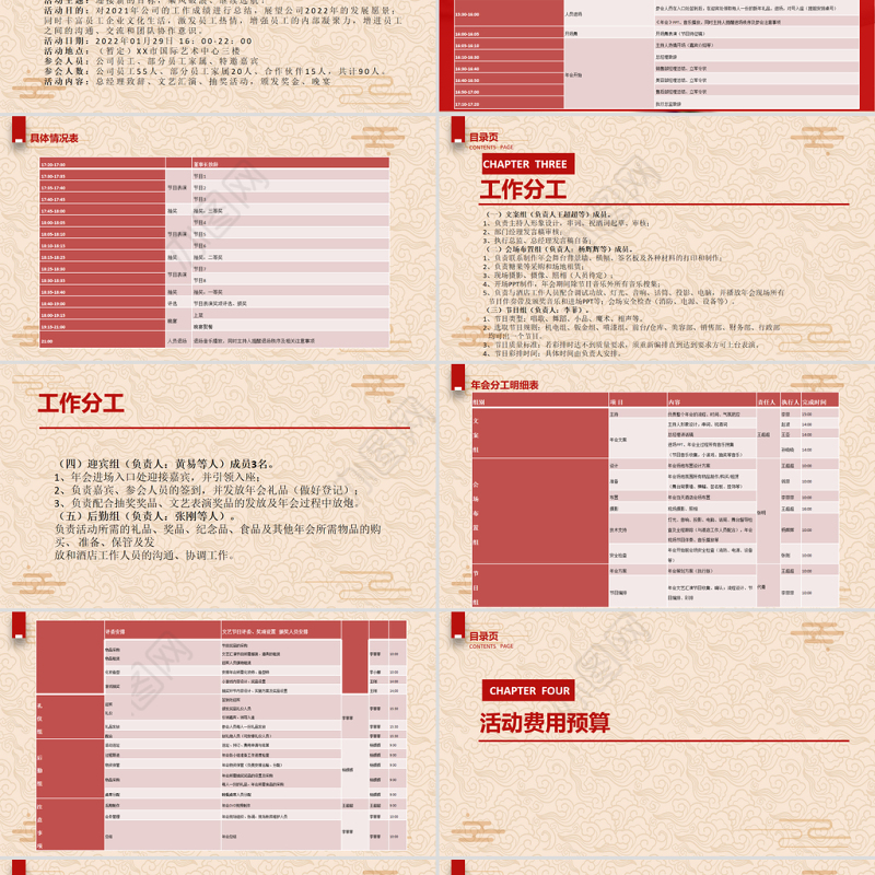 2022虎力全开PPT红色中国风虎年企业年会员工表彰大会颁奖典礼策划方案模板下载