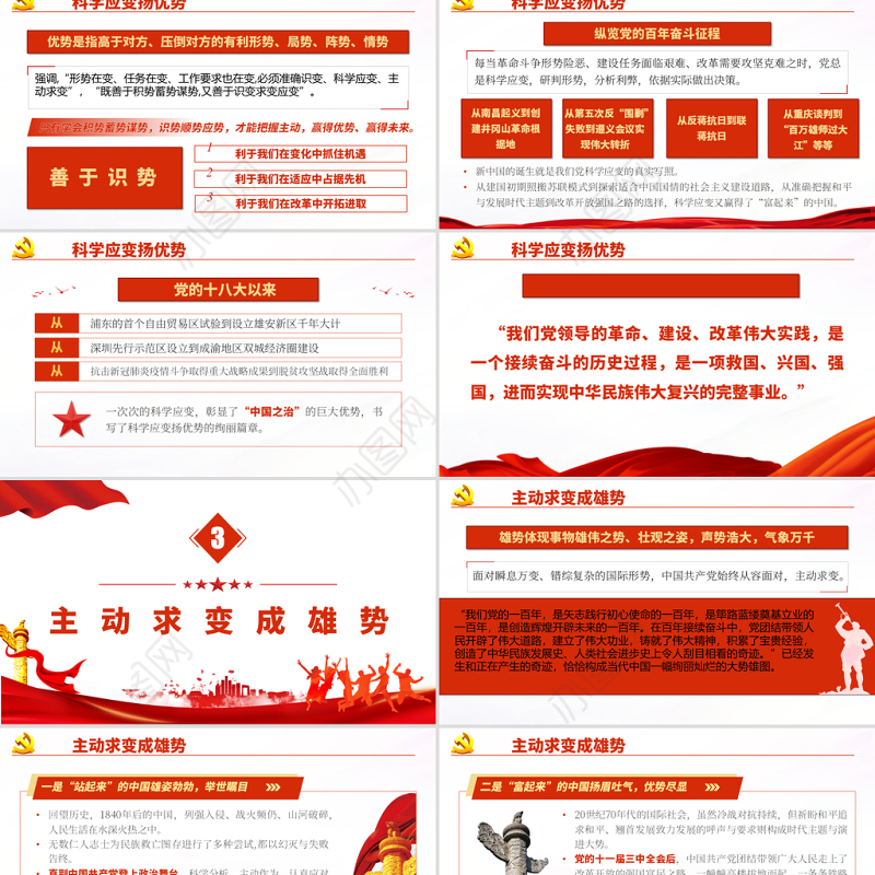 2021“审时度势”铸就中国共产党百年辉煌PPT中国共产党建党100周年系列专题党课课件学习模板