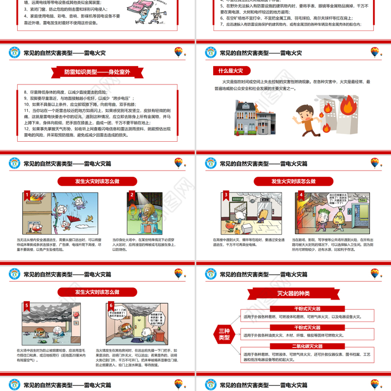 2021防灾减灾日防灾小知识主题班会PPT模板