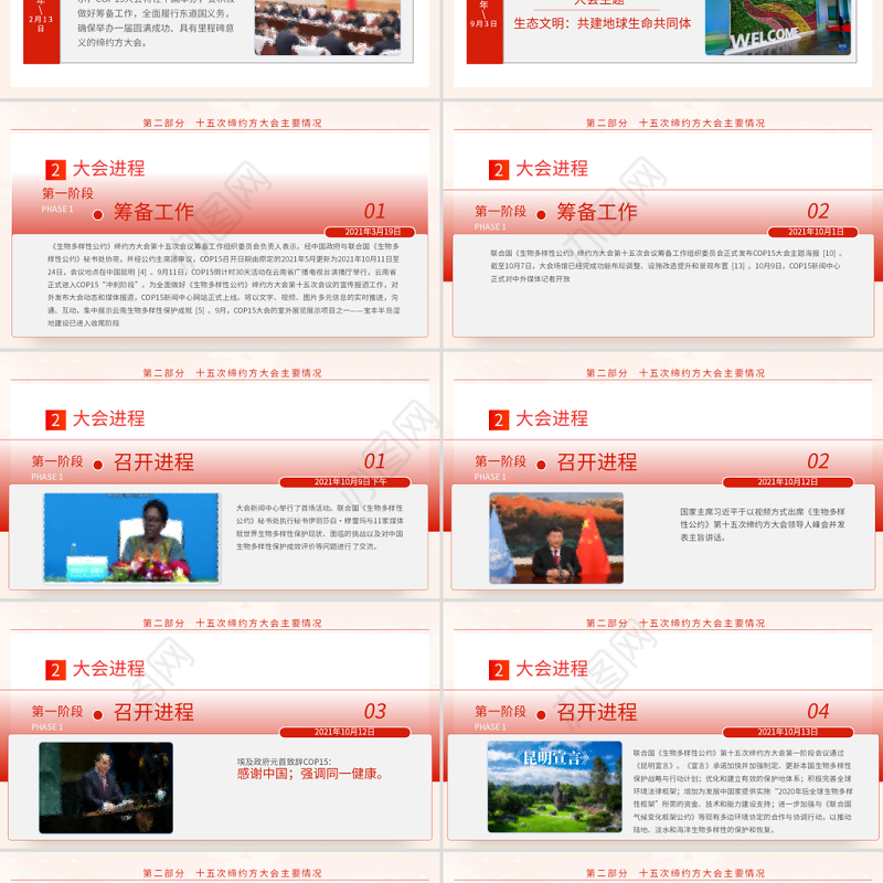 生物多样性公约缔约方大会第十五次会议PPT红色党政风共建地球生命共同体生态文明党课课件