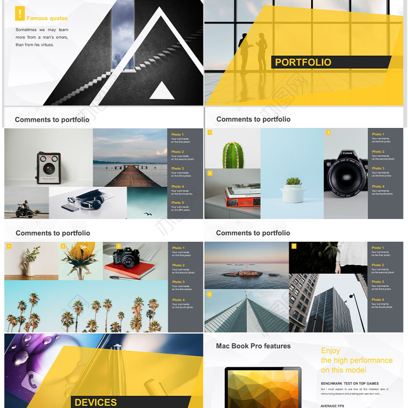 2019橙黑欧美创意商业计划书公司简介PPT模板