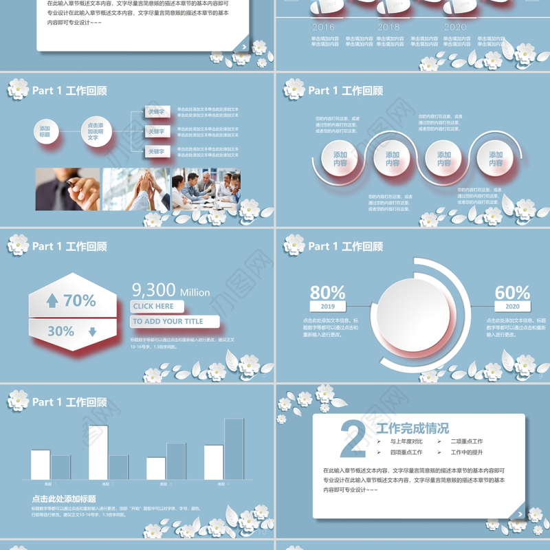 2021年微粒体工作汇报PPT清新风格模板