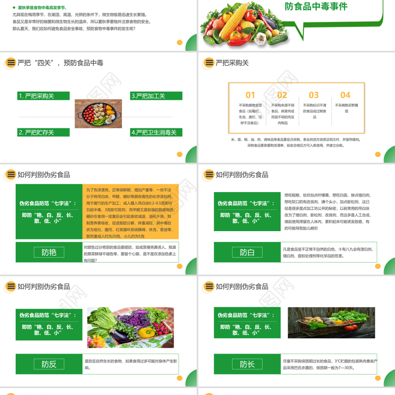 2021如何预防食品安全事故PPT关注食品安全共享健康生活课件模板