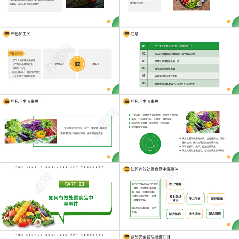 2021如何预防食品安全事故PPT关注食品安全共享健康生活课件模板