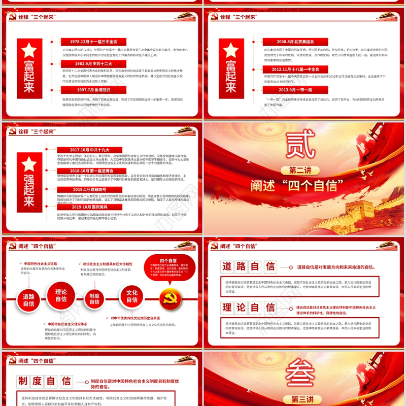 2020党支部党委党组七一建党最新党课我们走在大路上动态PPT模板-含讲稿