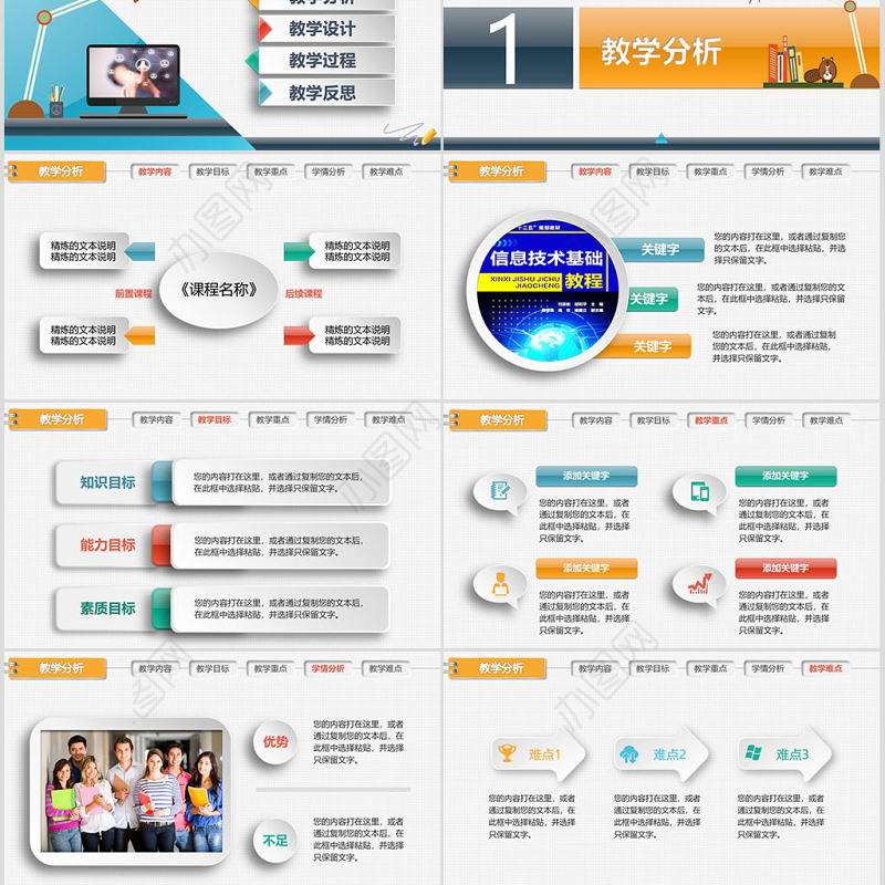 精美信息化教学设计大赛说课PPT课件模板