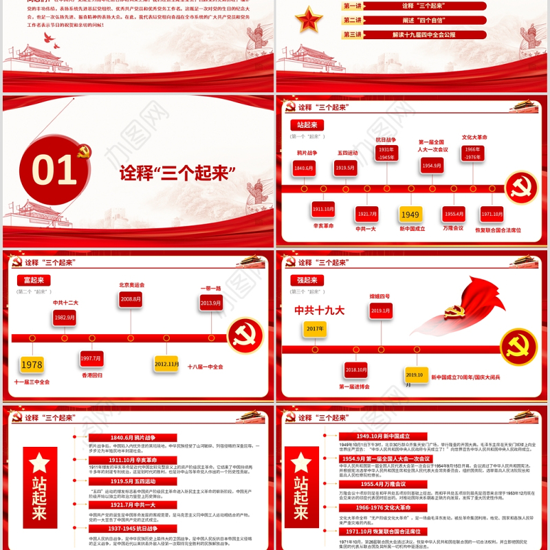 2020党支部党委党组七一建党最新党课我们走在大路上动态PPT模板-含讲稿