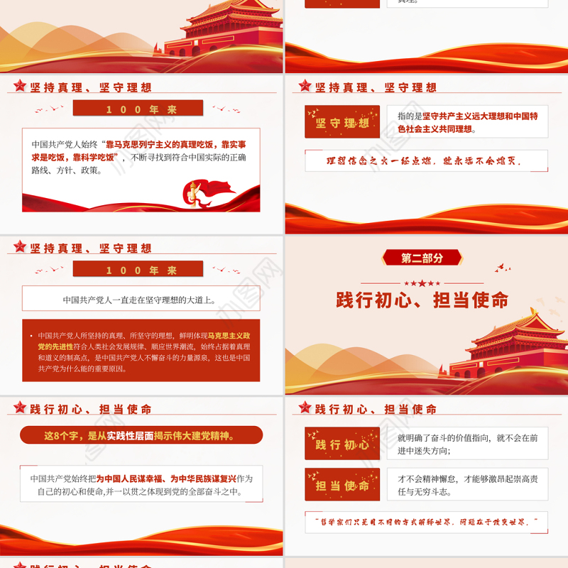 2021伟大建党精神的四个层面PPT庆祝中国共产党建党一百周年专题党课课件下载