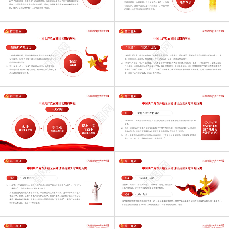 2021学好百年党史凝聚奋斗伟力PPT庆祝建党100周年专题党史学习教育专题辅导党课PPT模板