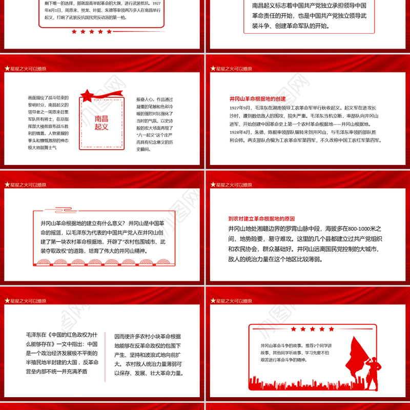2021星星之火可以燎原PPT南昌成为人民军队军旗升起的地方PPT模板