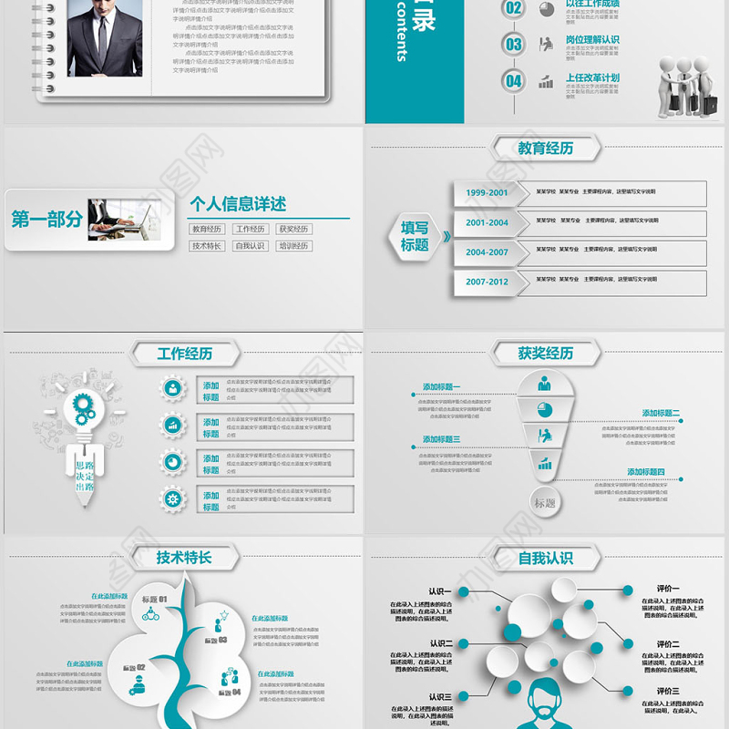 绿色简约时尚岗位竞聘述职演讲PPT模板