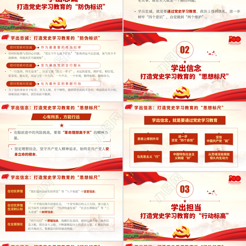 2021党史学习教育要学出四重“硬核”效果PPT中国共产党建党100周年系列专题党课课件