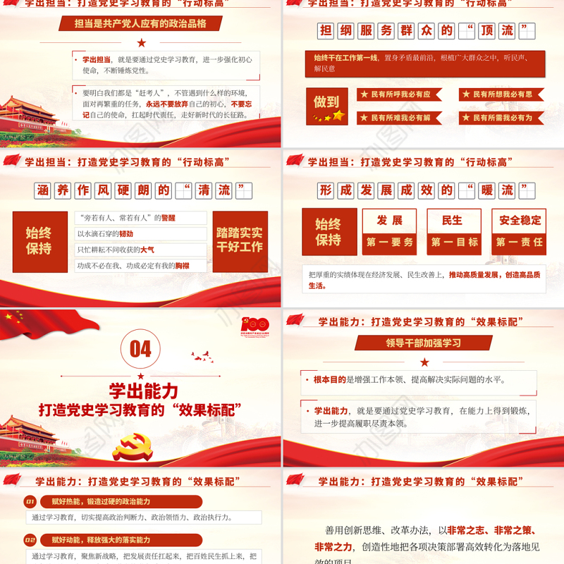 2021党史学习教育要学出四重“硬核”效果PPT中国共产党建党100周年系列专题党课课件