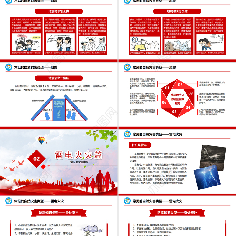 2021防灾减灾日中小学生防灾教育主题班会PPT模板