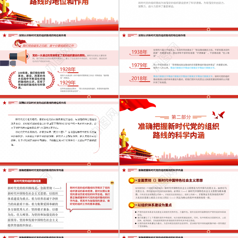 2021深刻认识把握新时代党的组织路线PPT红色大气党的组织建设党课课件下载