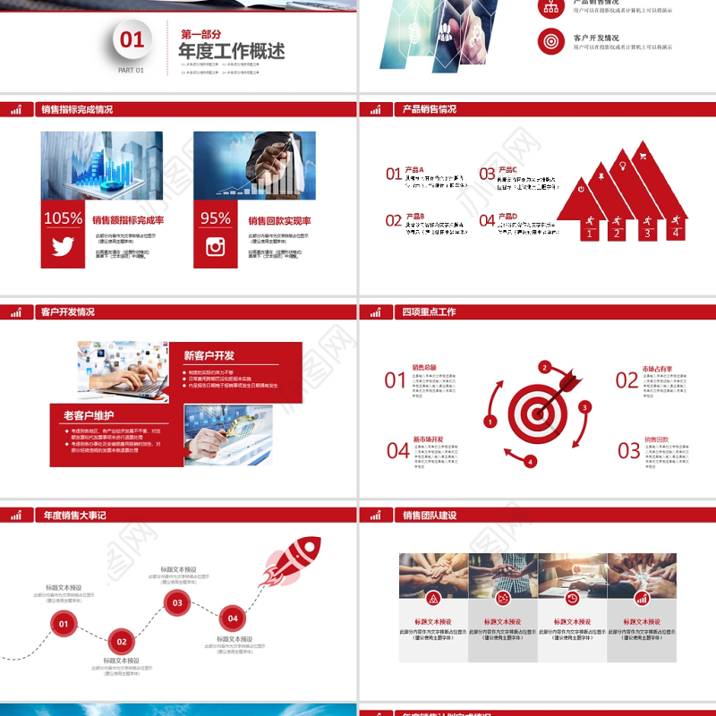2021年销售部营销工作总结计划PPT模板
