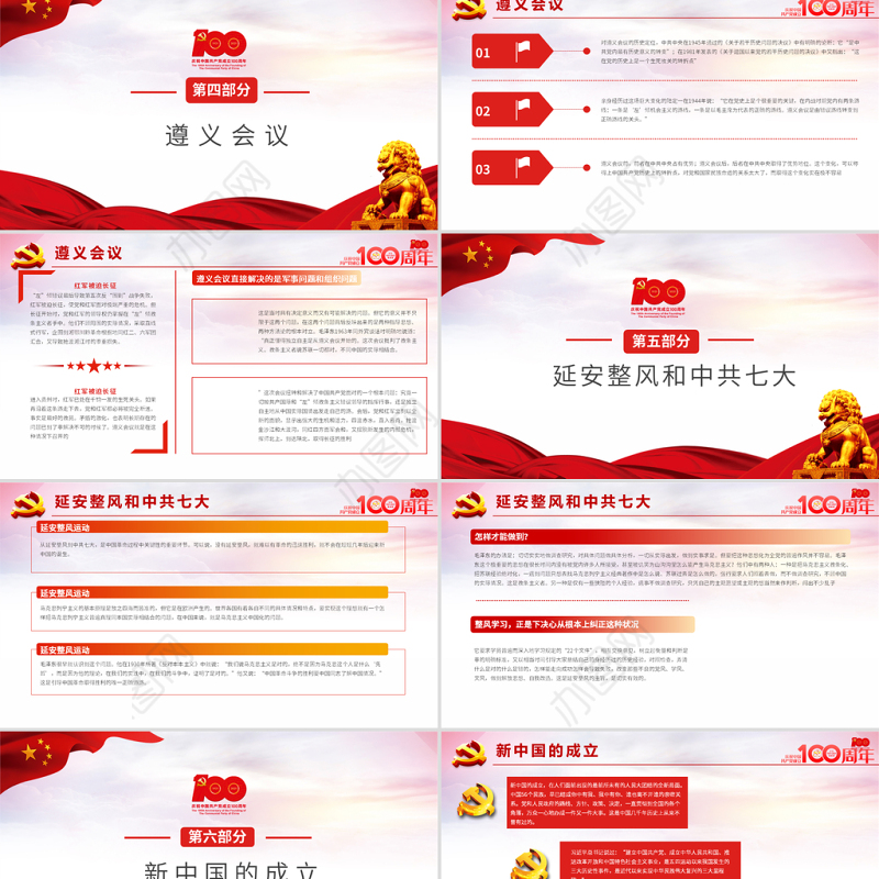 2021百年党史上的几个重要关头PPT建党100周年党史教育专题党课课件PPT模板