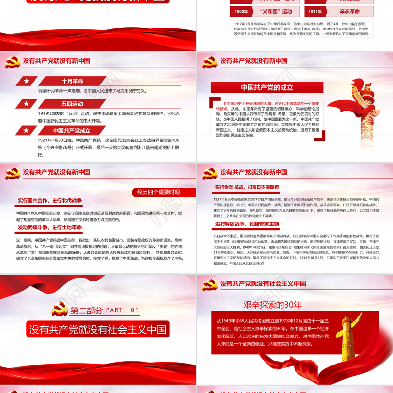 2021学党史颂党恩跟党走PPT极简风热烈庆祝中国共产党成立100周年专题党课课件