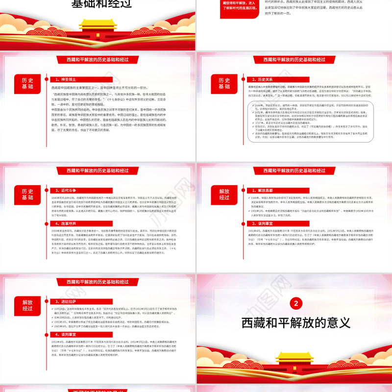 2021传承红色精神积蓄奋斗力量西藏和平解放70周年党课ppt建党100周年党员教育培训专题党课课件