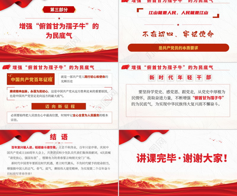 2021增强“三气”赓续伟大建党精神PPT牢记初心使命坚定理想信念党课课件模板下载