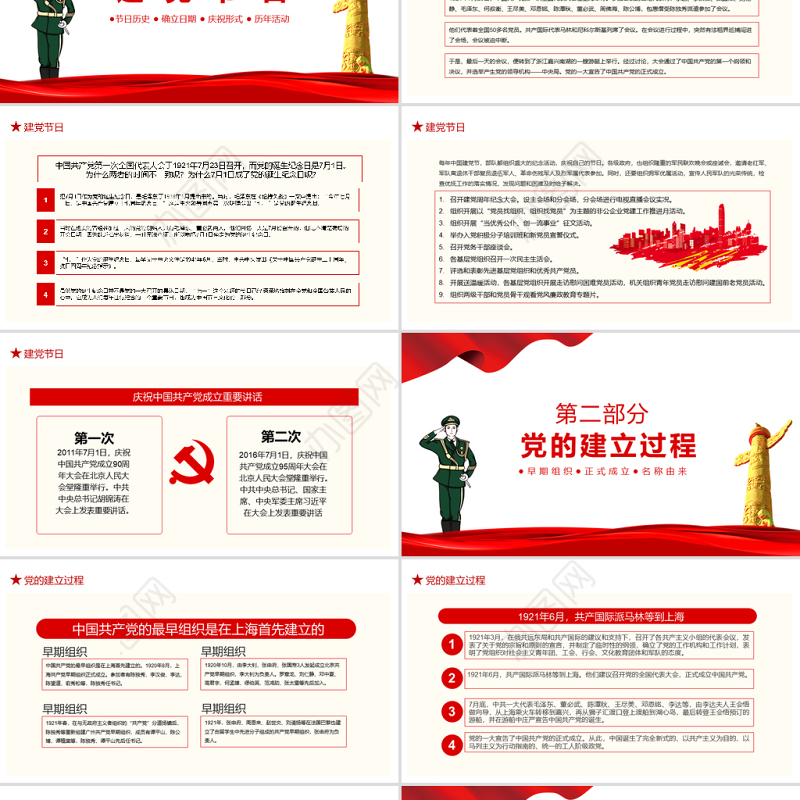 2021建党100周年PPT中国梦复兴梦庆祝中国共产党成立100周年诞辰党课课件