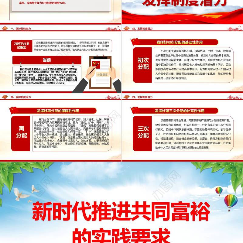 2023新时代推进共同富裕的实践要求ppt精美大气推动全体人民共同富裕基层党组织党支部专题党课学习课件