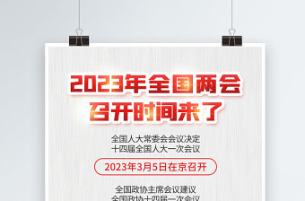 2022全国两会海报精美大气风深入学习贯彻两会精神社区宣传设计海报模板