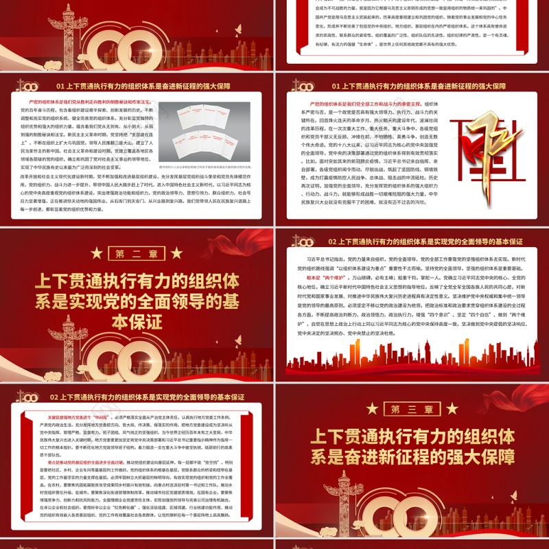 抓好党的组织体系建设PPT红色大气建强上下贯通执行有力的组织体系党支部学习党课课件