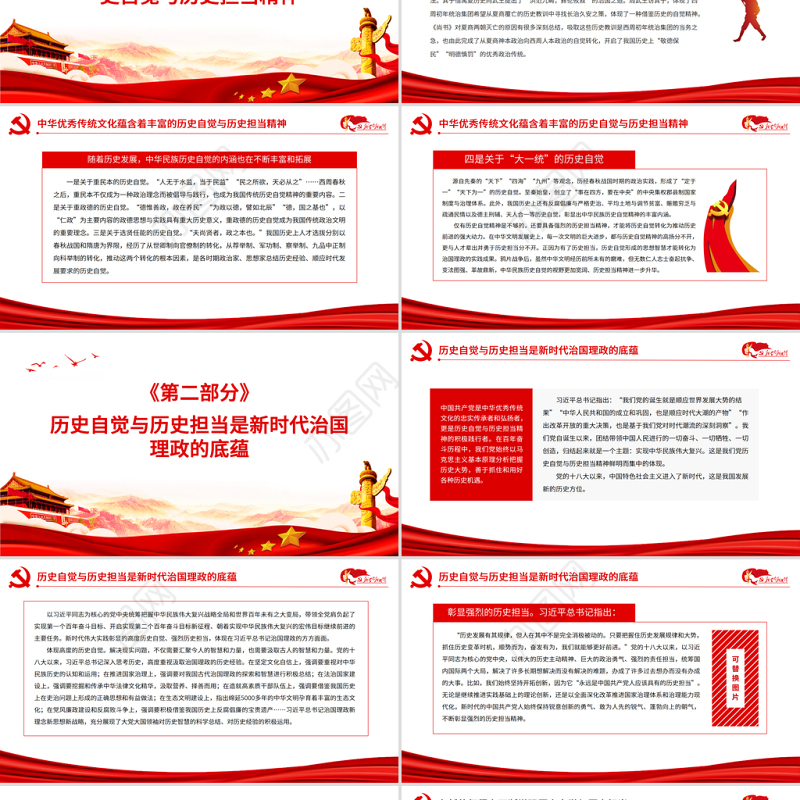 在增强历史自觉与历史担当中创造历史伟业PPT红色精品2022党员干部学习教育专题党课课件