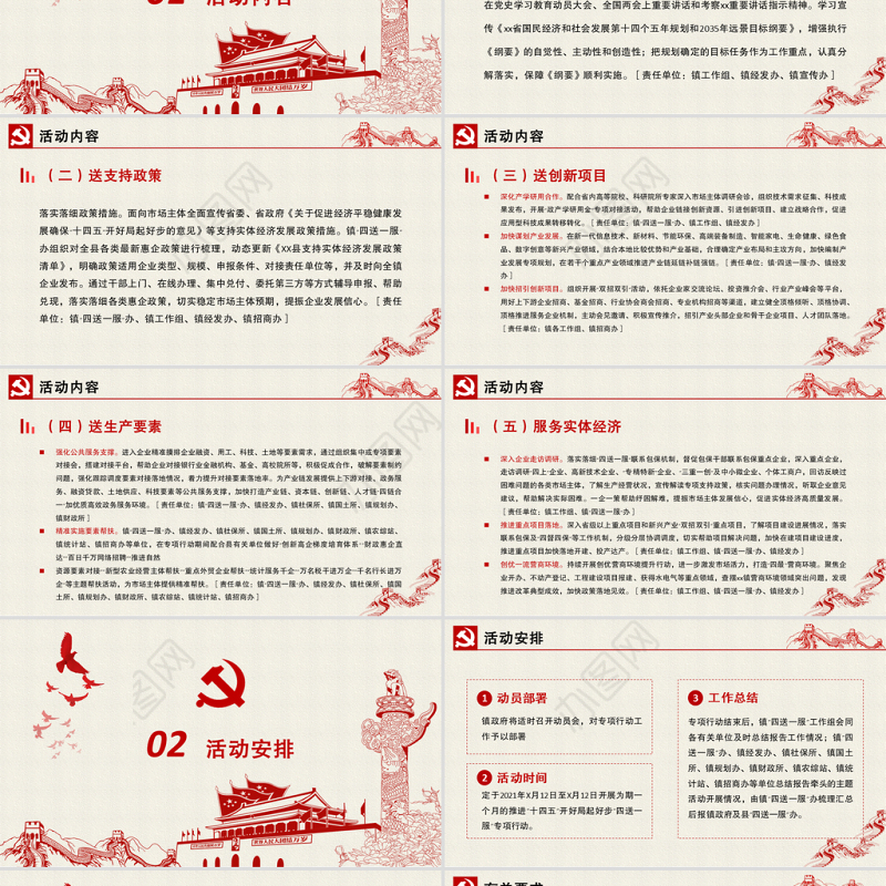 2021四送一服PPT党政风关于推进“十四五”开好局起好步“四送一服”专项行动方案党课课件