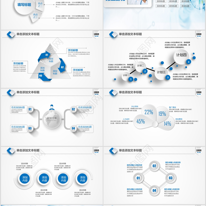 医学医疗工作汇报ppt模板幻灯片医学科技ppt模板幻灯片