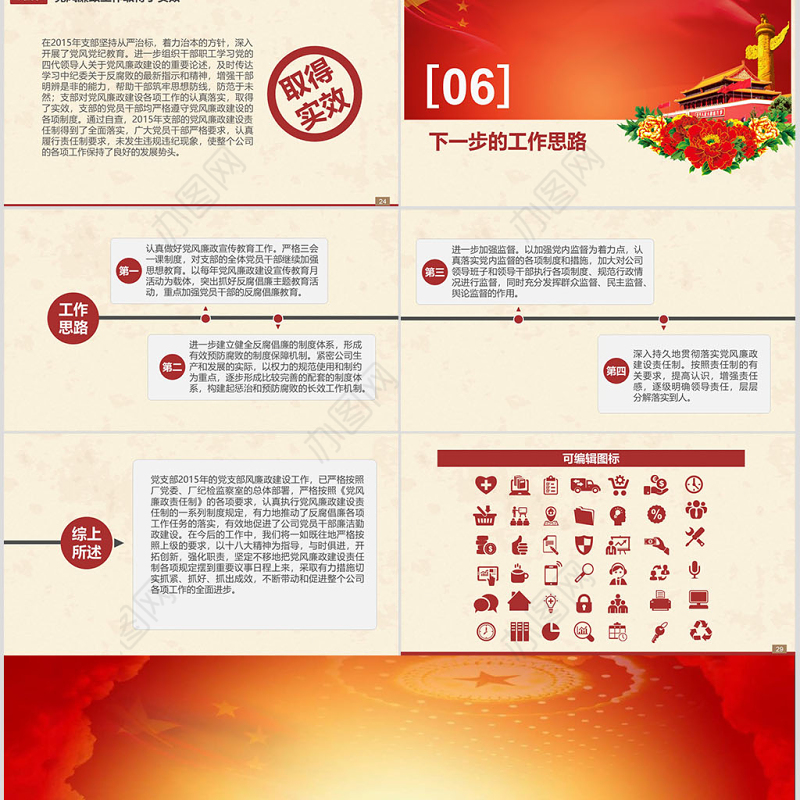 党风廉政建设自查报告党支部工作汇报PPT