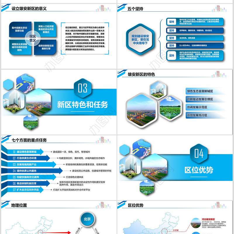 2019地域党课新区城市概况简介PPT模板