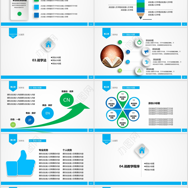 简洁大气信息化课堂教学设计说课PPT模板幻灯片