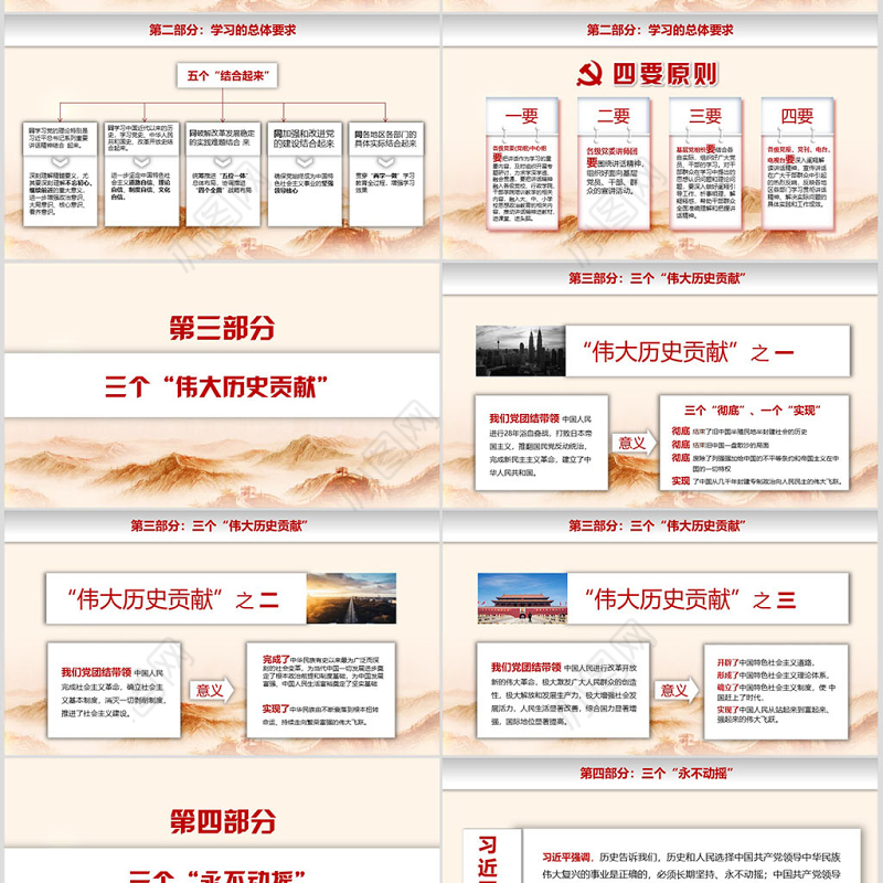不忘初心继续前行党建党政工作汇报教育课件PPT模板