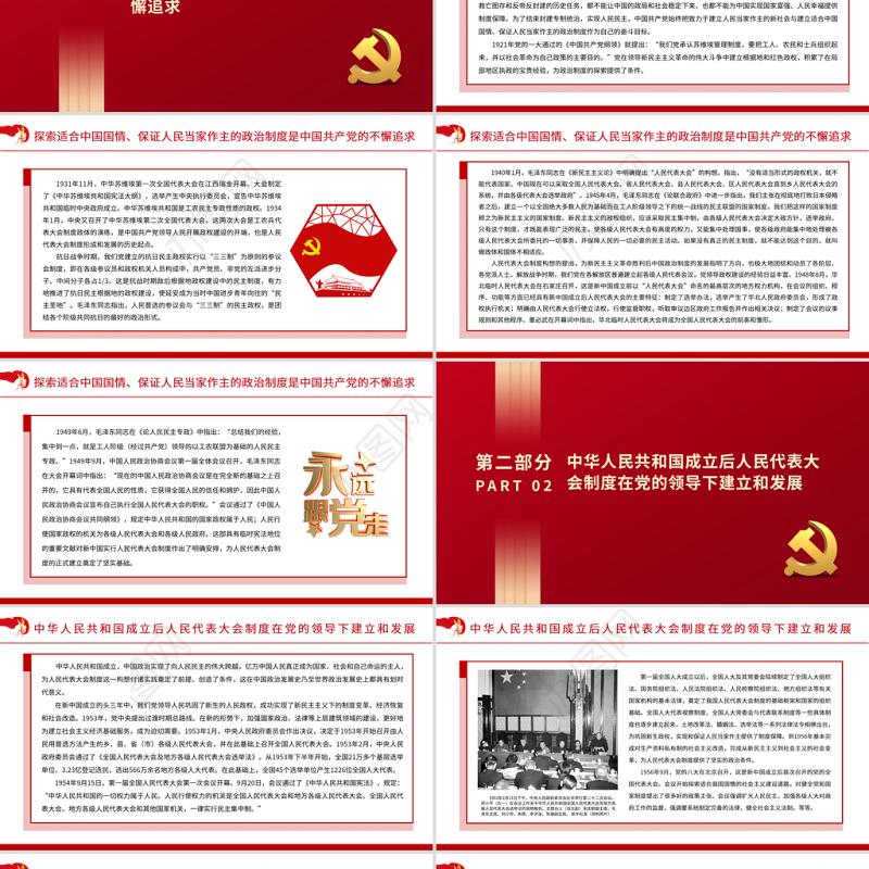 中国共产党与我国的根本政治制度PPT简洁大气人民代表大会制度就是深深扎根于中国社会土壤的具有中国特色的社会主义政治制度党课