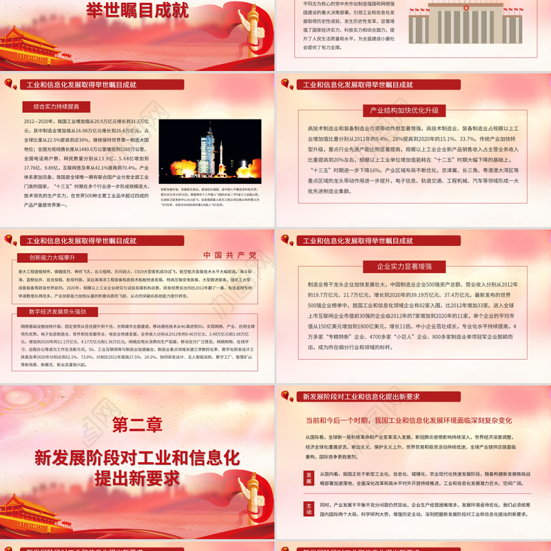 坚持走新型工业化道路PPT红色大气新征程上再创工业和信息化发展新辉煌专题党课课件
