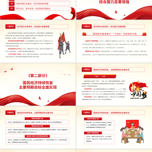 国民经济量增质升“十四五”实现良好开局PPT红色大气以实际行动迎接党的二十大胜利召开专题党课课件