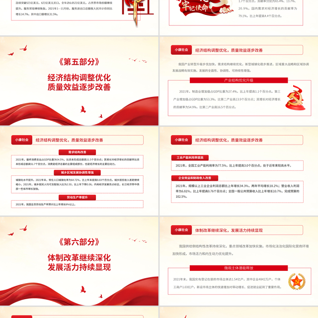 国民经济量增质升“十四五”实现良好开局PPT红色大气以实际行动迎接党的二十大胜利召开专题党课课件