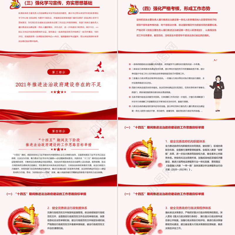 2021法治政府建设PPT2021年度XX市法治政府督察自查报告党课课件