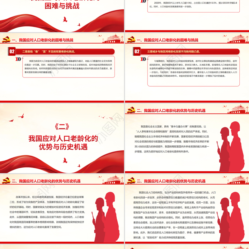 积极应对人口老龄化推动老龄事业健康发展PPT贯彻落实积极应对人口老龄化国家战略党课课件