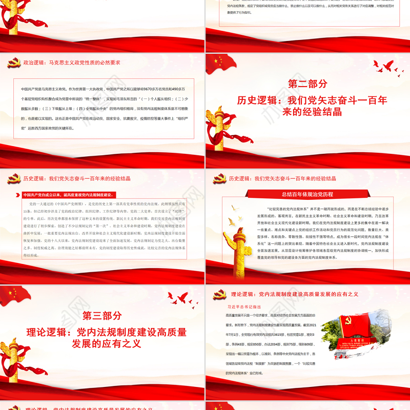 构建依规治党制度规范体系的内在逻辑PPT党政风党支部主题党日活动党课课件模板