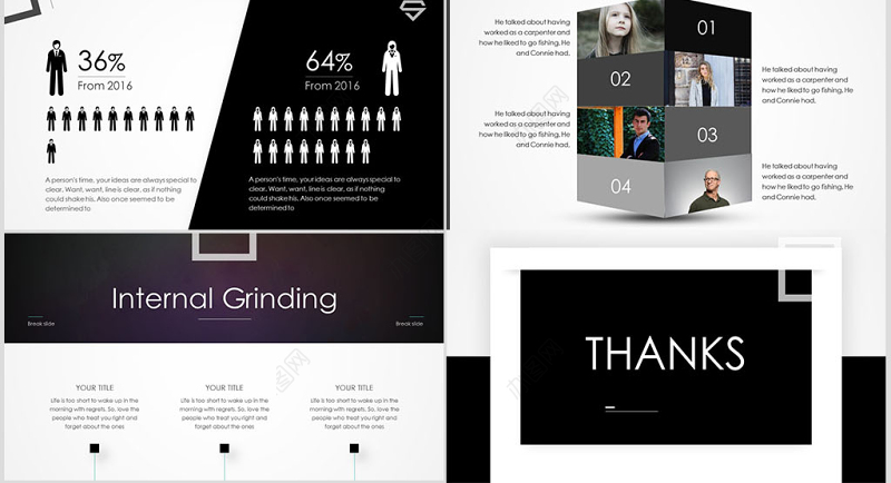 欧美风简约大气时尚商务通用公司介绍述职总结ppt模板幻灯片